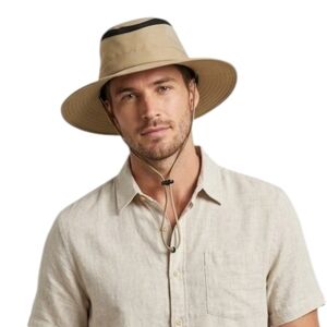 Ozark Trail Men’s Sun Hat UPF 50+ Wide Brim Boonie Fishing Hiking Beige S/M